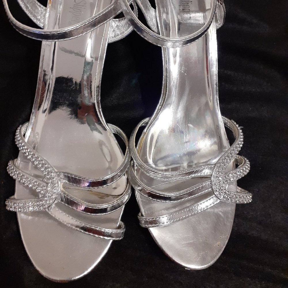 Elegant Silver and Crystal Dress Shoes